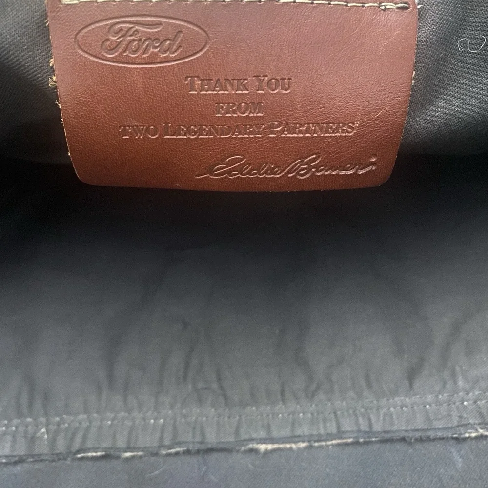 Vintage Eddie Bauer Canvas Leather Duffel Bag Weekend Travel Luggage Tan Brown